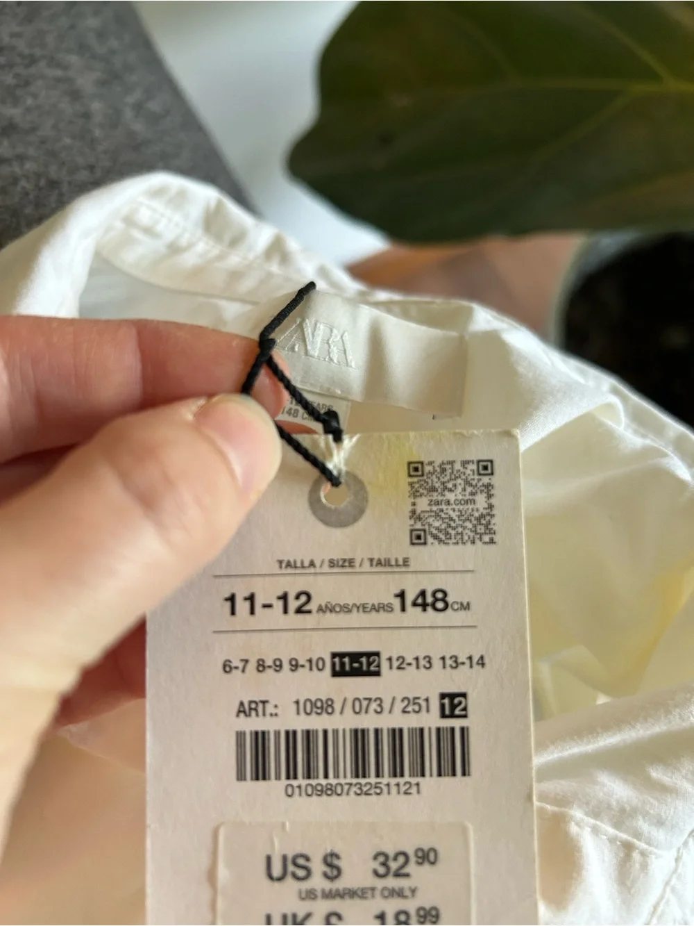 Zara Cream Cropped Button Down Shirt 11 / 12